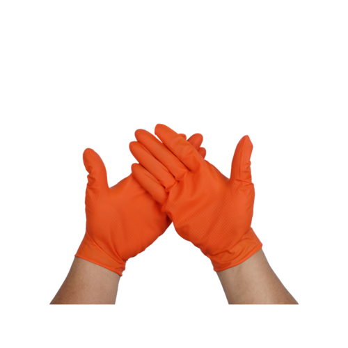 Orange Diamond Pattern Nitrile